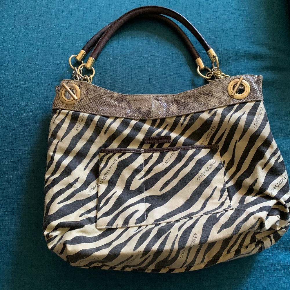 Cynthia Rowley Python Print Leather Shoulder Bag - image 4